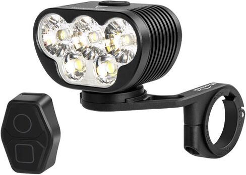 المصباح الأمامي للدراجة Galaxy Bike من Magicshine Monteer 8000S، إصدار V2 عن بعد. 4800 لومن شعاع الفيضانات مع 3200 لومن بقعة شعاع. حزمة بطارية من النوع C بسعة 10000 مللي أمبير مع الشحن العكسي. IP65 مقاوم للماء. ضوء MTB النهائي. in Kuwait