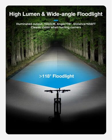 ASTROLUX Bike Front Light, 1000 Lumens Rechargeable Bike Headlight, 6 Light Modes, IPX 6 Waterproof, Quick Release, LED Bike Light for Night Riding, Camping, Hiking, Fits All Bikes in Saudi Arabia
