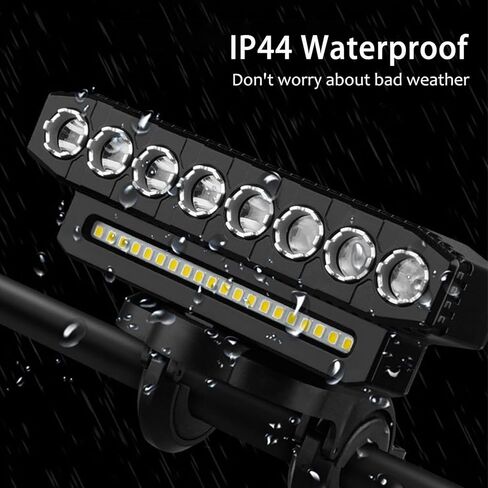 Bike Lights for Night Riding Rechargeable - Bicycle Front Headlight and Back Taillight, Bike Light Set 1200 Lumen 4000 mAh Battery, Waterproof Bike Headlight with Horn for Road Mountain Bike in Kuwait