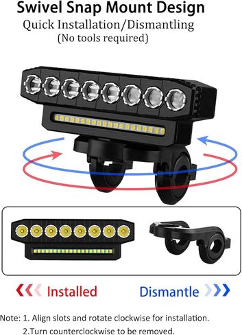 Bike Lights for Night Riding Rechargeable - Bicycle Front Headlight and Back Taillight, Bike Light Set 1200 Lumen 4000 mAh Battery, Waterproof Bike Headlight with Horn for Road Mountain Bike in Kuwait