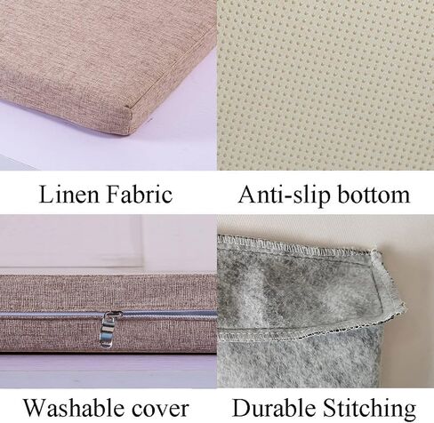 Piano Bench Cushion 30 x14 inch for Indoor Shoe Storage Non Slip Picnic Bench Pad for Kitchen Dining Table Seat, Light Grey in Saudi Arabia