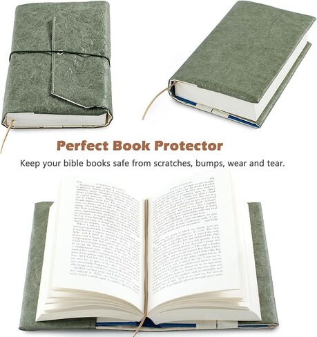 Book Cover-Bible Cover for Women, Men- Book Sleeve for Book Lovers-Paperback Book Protector & Hardcovers-Book Pouch with Pen Bag, Pencil Case for Bible Accessories Bible Gift Patent Pending in Kuwait