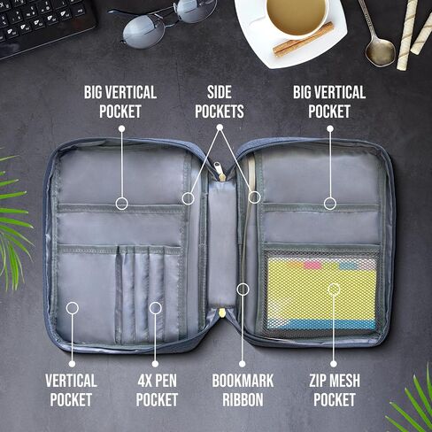 Bible Cover in Grey, Is a Set That Comes With Sticky Notes, Bible Covers For Women, and Is Ideal combination for carrying Bible Case, Bible Cover For Men, and also as a Book Cover. Bible Covers in Saudi Arabia