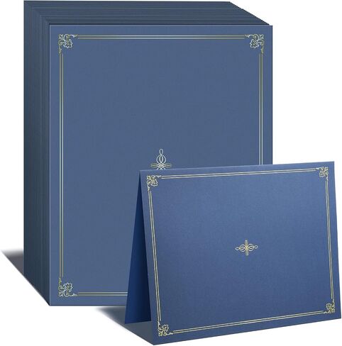 Panelee 60 Pcs Black Certificate Holders with Gold Foil Border Diploma Holder Diploma Cover Certificate Folders Certificate Covers for Letter Size 8.5 x 11 Cardstock Document Graduation Certificates in Saudi Arabia