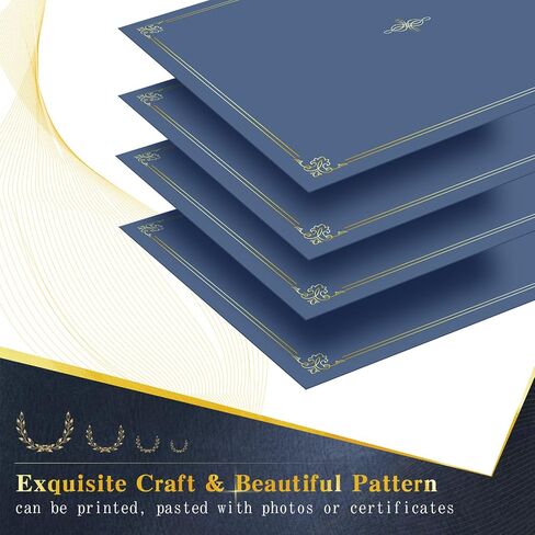 Panelee 60 Pcs Black Certificate Holders with Gold Foil Border Diploma Holder Diploma Cover Certificate Folders Certificate Covers for Letter Size 8.5 x 11 Cardstock Document Graduation Certificates in Saudi Arabia