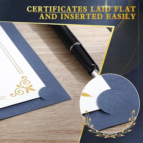 Panelee 60 Pcs Black Certificate Holders with Gold Foil Border Diploma Holder Diploma Cover Certificate Folders Certificate Covers for Letter Size 8.5 x 11 Cardstock Document Graduation Certificates in Saudi Arabia