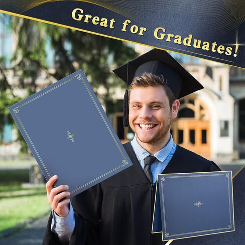 Panelee 60 Pcs Black Certificate Holders with Gold Foil Border Diploma Holder Diploma Cover Certificate Folders Certificate Covers for Letter Size 8.5 x 11 Cardstock Document Graduation Certificates in Saudi Arabia