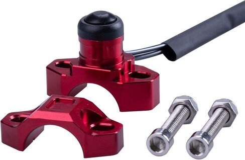 CNC Universal Motorcycle Engine Stop Start Kill Switch Button with Mounting Backplate Compatible with Honda CR125 CRF250 CRF450 XR250 - Red in Kuwait