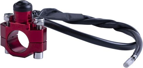 CNC Universal Motorcycle Engine Stop Start Kill Switch Button with Mounting Backplate Compatible with Honda CR125 CRF250 CRF450 XR250 - Red in Kuwait
