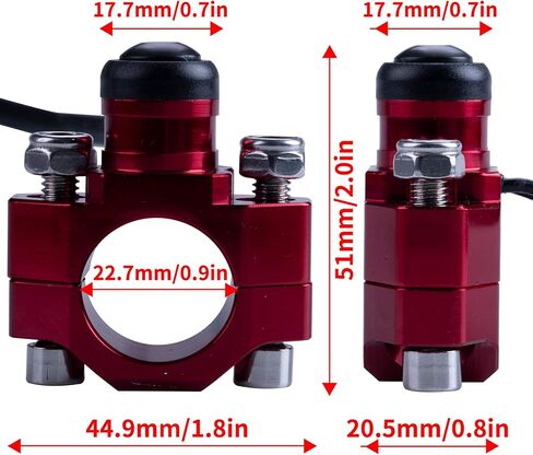 CNC Universal Motorcycle Engine Stop Start Kill Switch Button with Mounting Backplate Compatible with Honda CR125 CRF250 CRF450 XR250 - Red in Kuwait