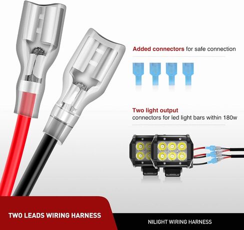nilight أدى ضوء شريط الأسلاك تسخير عدة دراجة نارية المقود التبديل 16awg 2 يؤدي 12 فولت على قبالة زر التبديل للدراجات النارية atv utv أضواء القيادة 7/8 بوصة، 2 سنة الضمان in Saudi Arabia