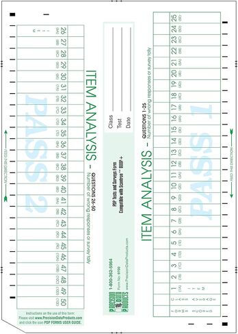 9700 Item Analysis Compatible Tally Sheet, A PDP 9700 Sheet (100/pkg) in Kuwait