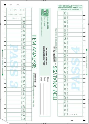 9700 Item Analysis Compatible Tally Sheet, A PDP 9700 Sheet (100/pkg) in Kuwait