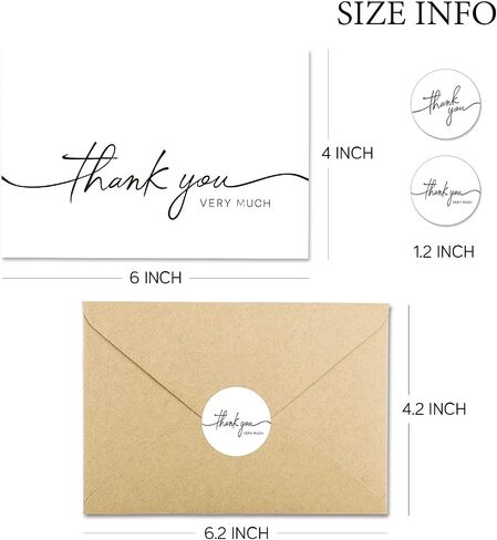 30 Pack Thank You Cards with Envelopes, Navy Blue Thank You Cards, 4" x 6" Classy Thank You Card for Business, Baby Shower, Wedding, Small Business, Graduation, Bridal Shower in Saudi Arabia