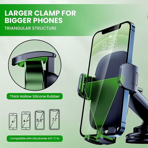 Auto Pro Detroit Car Phone Holder Mount Phone Mount for Car Windshield Dashboard Air Vent Universal Hands Free Automobile Cell Phone Holder Fit iPhone,Google,Huawei, Nokia Other Smartphones in Saudi Arabia