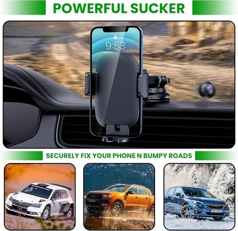 Auto Pro Detroit Car Phone Holder Mount Phone Mount for Car Windshield Dashboard Air Vent Universal Hands Free Automobile Cell Phone Holder Fit iPhone,Google,Huawei, Nokia Other Smartphones in Saudi Arabia