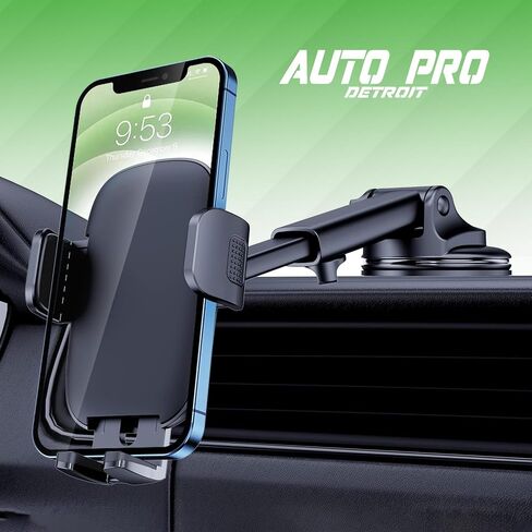 Auto Pro Detroit Car Phone Holder Mount Phone Mount for Car Windshield Dashboard Air Vent Universal Hands Free Automobile Cell Phone Holder Fit iPhone,Google,Huawei, Nokia Other Smartphones in Saudi Arabia
