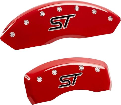 MGP Caliper Covers 10231SSTORD 'ST' Engraved Caliper Cover with Red Powder Coat Finish and Silver Characters, (Set of 4) in Saudi Arabia
