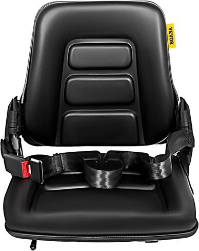 Bestauto Universal Fold Down Forklift Seat with Retractable Safety Belt, Armrest,Adjustable Seat for Excavator, Forklift, Tractor, Skid Loader, Backhoe Dozer Telehandler in Kuwait