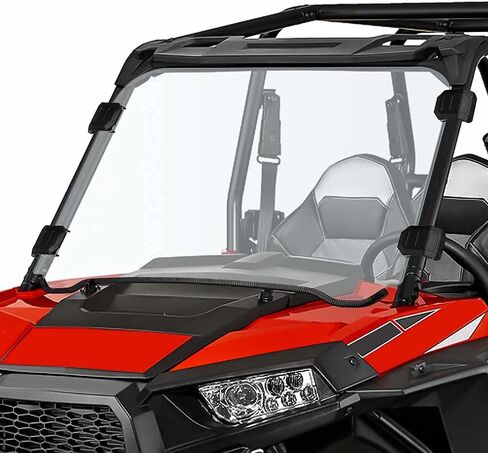 الزجاج الأمامي KEMIMOTO متوافق مع Polaris RZR 800 / S 800/4 800/900 / 4 900 / RZR 570 2008-2018 زجاج أمامي كامل من البولي كربونات مقاوم للغبار وشفاف ورؤية واضحة in Kuwait