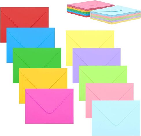 100 حزمة من الأظرف الملونة مقاس 4x6، وأظرف محيطية مقاس A4 للدعوة، مثالية لحفلات الزفاف، وحفلات استقبال المولود الجديد، وبطاقة RSVP، وأظرف ملونة لتخصيص بطاقات الهدايا، وحفلات أعياد الميلاد مقاس 4.5 × 6.4 بوصات in Saudi Arabia