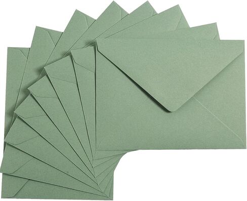 50 Pieces Sage-Green A6 Envelopes Greeting Card Envelopes 6 1/2 x 4 3/4 Inches for 4 x 6 Wedding Invitation Cards, Greeting Cards, Birthday Party Invitations in Saudi Arabia