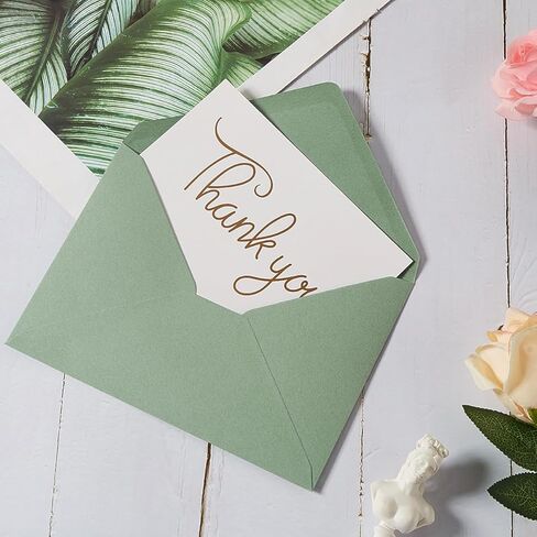 50 Pieces Sage-Green A6 Envelopes Greeting Card Envelopes 6 1/2 x 4 3/4 Inches for 4 x 6 Wedding Invitation Cards, Greeting Cards, Birthday Party Invitations in Saudi Arabia