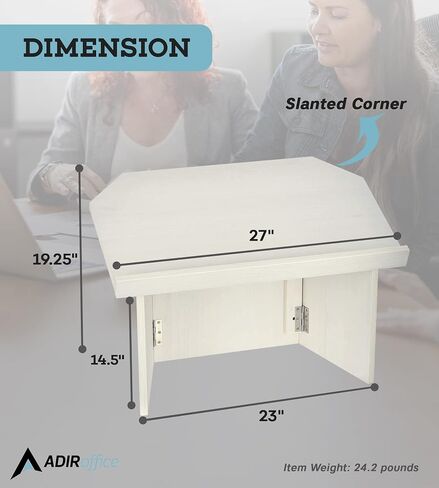 Adir Foldable Tabletop Podium - Wooden Portable Presentation Podium, Pulpit, Lectern Book Stand for Reading in Churches, Restaurants, and Classrooms (Mahogany) in Kuwait
