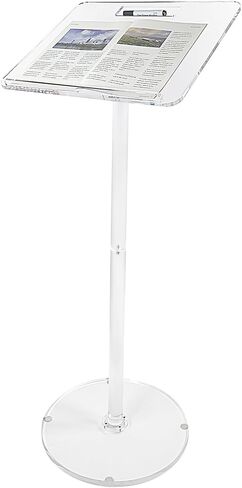 حامل منصة أكريليك رائع من FCCABIN سهل التجميع، حامل منصة متين، قوي ومحمول وكبير ومرن وقابل للتعديل مع حواجز وفتحة قلم لخطابات الكنيسة ومدرس الزفاف in Kuwait