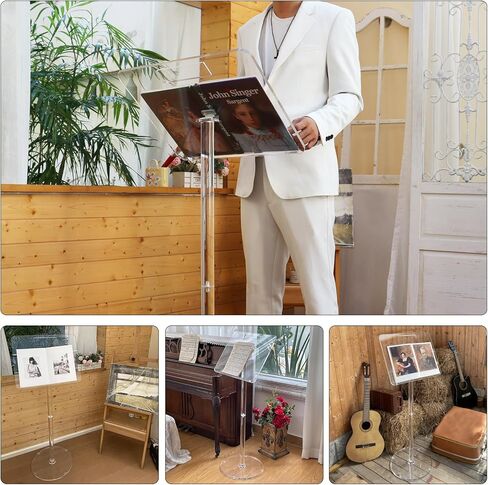 حامل منصة أكريليك رائع من FCCABIN سهل التجميع، حامل منصة متين، قوي ومحمول وكبير ومرن وقابل للتعديل مع حواجز وفتحة قلم لخطابات الكنيسة ومدرس الزفاف in Kuwait