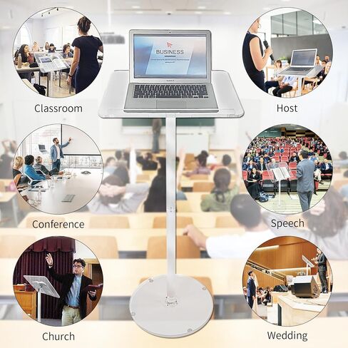 حامل منصة أكريليك رائع من FCCABIN سهل التجميع، حامل منصة متين، قوي ومحمول وكبير ومرن وقابل للتعديل مع حواجز وفتحة قلم لخطابات الكنيسة ومدرس الزفاف in Kuwait