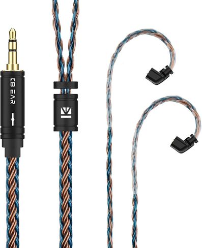 KBEAR ST16 Plus Long IEMs Earphone Cable with QDC-Type Pin for KZ ZSN/ZSN PRO/EDX PRO/ZS10 PRO/ZSN PRO X/ASX/ZSX/ZAS/ZVX/AS16/ZAR/DQS/ASX/D-Fi/Krila/PR1 PRO/PR2/ZEX CCA CRA/C12/C10 PRO (QDC 3.5MM) in Saudi Arabia