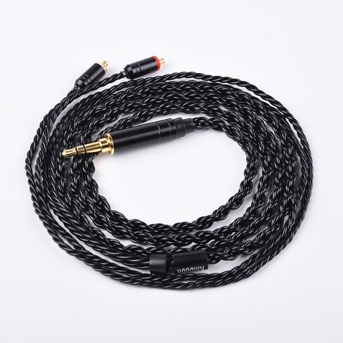 كابل بديل مطلي بالفضة من Kinboofi 6 Core، سلك سماعة أذن MMCX أسود قابل للفصل لسماعات Shure 846 535 215 315 MAGAOSI K5 LZA4 T2 T3 Plus (مقبس صوت 3.5 مم، MMCX)... in Saudi Arabia