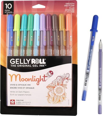 SAKURA Gelly Roll Moonlight 06 Gel Pens - Fine Point Ink Pen for Journaling, Art, or Drawing - Assorted Earth & Jewel Tone Ink - Fine Line - 10 Pack in Saudi Arabia