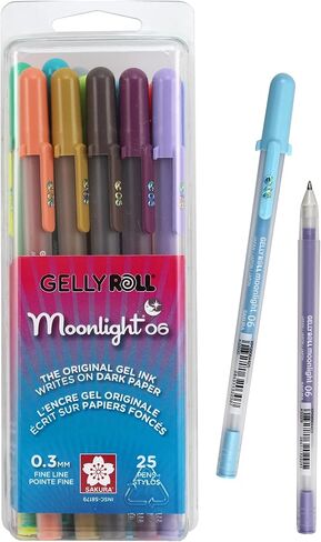 SAKURA Gelly Roll Moonlight 06 Gel Pens - Fine Point Ink Pen for Journaling, Art, or Drawing - Assorted Earth & Jewel Tone Ink - Fine Line - 10 Pack in Saudi Arabia