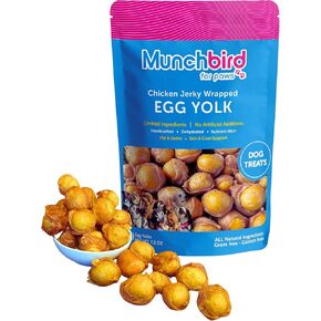 Dehydrated Chicken Jerky Wrapped Egg Yolk Dog Treats, 100% Egg Yolk, Food Topper for Dogs, No Filler, Alternative to Freezed Dried Quail Egg Yolk, 7 OZ (Pack of 20 to 30 Egg yolks)