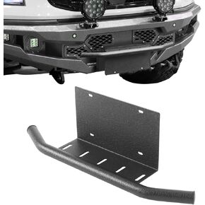 Universal Front Bumper License Plate Frame Mount Bracket Holder License Plate Frame Bracket Front Bull Bar Bumper Fit for Most Trucks, Pickups, SUV, Jeep, 4x4, Cars (Black)