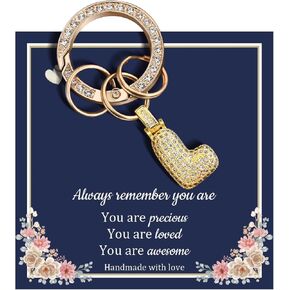 سلسلة مفاتيح على شكل فقاعة ذهبية مع سلاسل مفاتيح أولية من حجر الراين للنساء سحر المحفظة لحقائب اليد in Kuwait