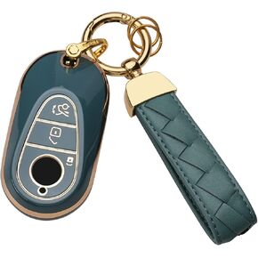 for Mercedes Benz Key Fob Cover Keychain Fit for,2020-2022 Mercedes Benz S-Class G-Class E-Class,Smart Key Shell Case (Black)