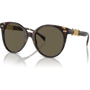 Versace Woman Sunglasses Havana Frame, Brown Lenses, 55MM