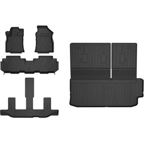 Mixsuper Cargo Liner Floor Mats for Subaru Ascent 2019-2024, for 7 Seater, with 2nd Row Bucket Seats, All Weather Trunk Mat and 3 Row Floor Liners Set Black