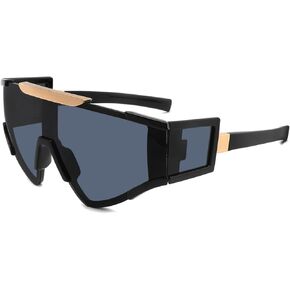 Lula Steampunk Large Frame Sunglasses Metal Frame Flat Top Vintage Glasses For Men Women Gifts