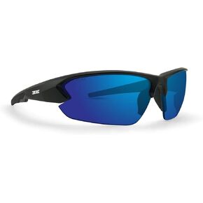 Epoch Eyewear 4 Golf Sunglasses Black Frame with Blue Mirror Lens