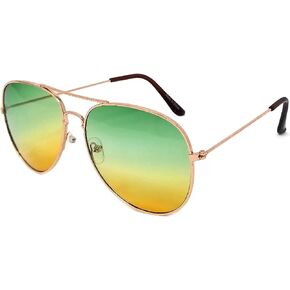 OWL Classic Aviator Style Sunglasses Metal Frame Colored Lens UV 400 Unisex