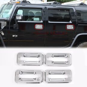 PIUGILH Door Handle Bowl Cover Trim Fit for Hummer H2 2003-2009,Exterior Door Handle Protector Decoration Frame Accessories,Piano Black(4Pcs