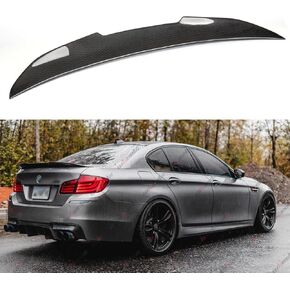 Real Carbon Fiber Rear Spoiler Compatible with 2010-2016 BMW F10 F11 5 Series, PSM Style Duckbill Fits for 528i 535i 535d 550i M5 GT xDrive, Trunk Exterior High Kick Tail Deck Lid Wing Lip