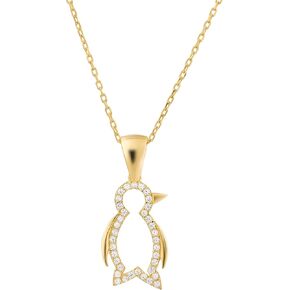 18K Gold Vermeil Penguin Necklace for Women, Antarctic Animal Jewelry, Gifts for Her