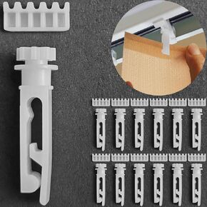 Vertical Blinds Replacement Stem and Gear, White Vertical Blind Stems, Vertical Blinds Repair Kit Used for Headrail, Carrier Stem Vertical Blinds Curtain Accessories（12 Sets）