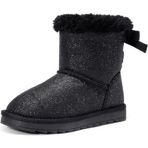 DREAM PAIRS Girls Boots Kids Winter Faux Fur Warm Snow Ankle FuzzyChic Kid's Bow Boots for Toddler/Little Kid