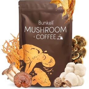 Mushroom Coffee, Organic 6 Mushrooms with Lion's Mane, Reishi, Cordyceps, Shitake, King Trumpet & Turkey Tail, Instant Coffee Powder for Energy, Digestion & Immune Support, 30 Servings 1 Pack